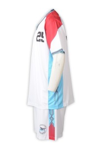 WTV178   Sample customized basketball sports suit online order color matching sports suit printed logo white+red V-neck    authentic basketball jerseys   tournament  jersey side view